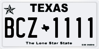 TX license plate BCZ1111