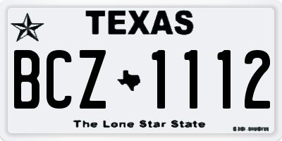 TX license plate BCZ1112