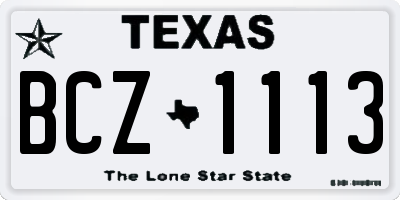 TX license plate BCZ1113