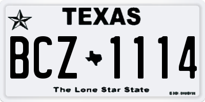 TX license plate BCZ1114
