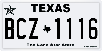 TX license plate BCZ1116