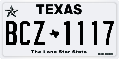 TX license plate BCZ1117