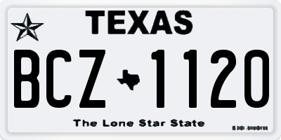 TX license plate BCZ1120