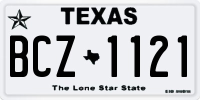 TX license plate BCZ1121