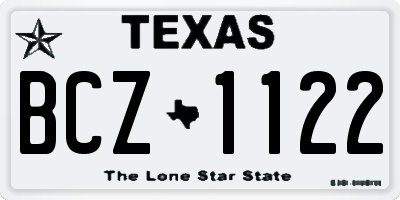 TX license plate BCZ1122