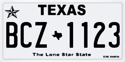 TX license plate BCZ1123