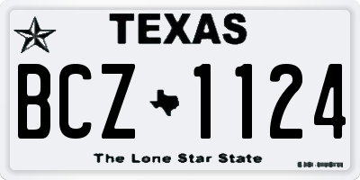 TX license plate BCZ1124