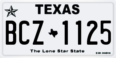 TX license plate BCZ1125