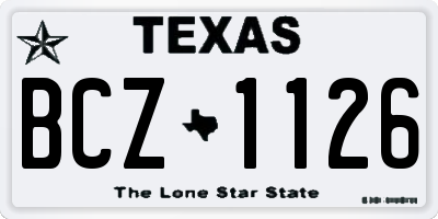 TX license plate BCZ1126