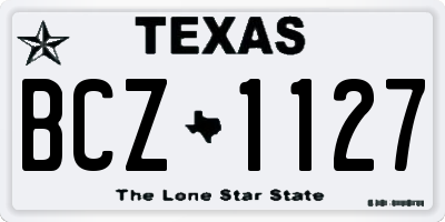 TX license plate BCZ1127