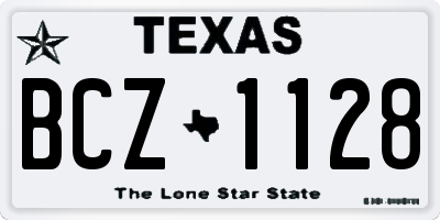 TX license plate BCZ1128