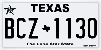 TX license plate BCZ1130