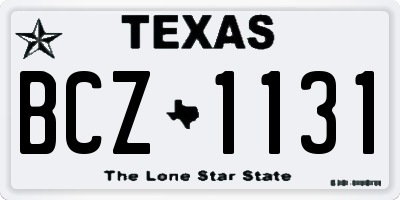 TX license plate BCZ1131