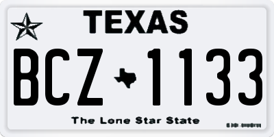 TX license plate BCZ1133