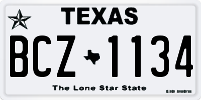 TX license plate BCZ1134