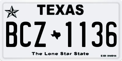 TX license plate BCZ1136