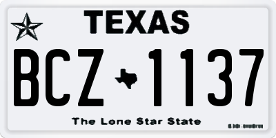 TX license plate BCZ1137