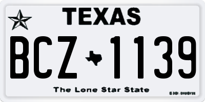 TX license plate BCZ1139