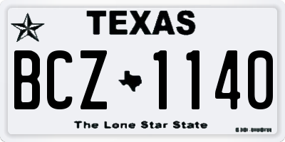 TX license plate BCZ1140