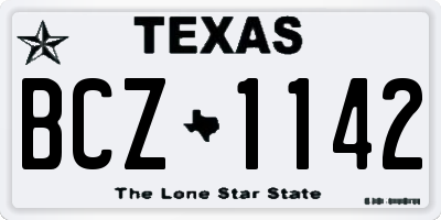 TX license plate BCZ1142