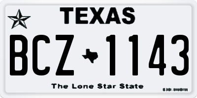 TX license plate BCZ1143
