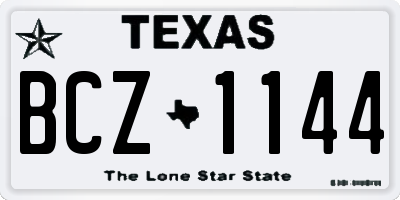 TX license plate BCZ1144
