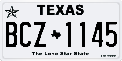 TX license plate BCZ1145