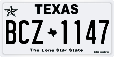 TX license plate BCZ1147