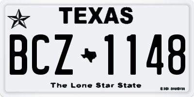 TX license plate BCZ1148