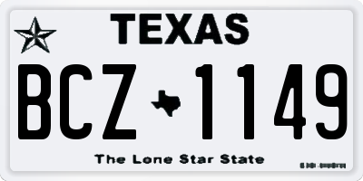 TX license plate BCZ1149