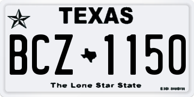 TX license plate BCZ1150
