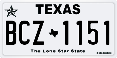 TX license plate BCZ1151