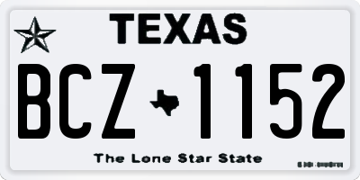 TX license plate BCZ1152