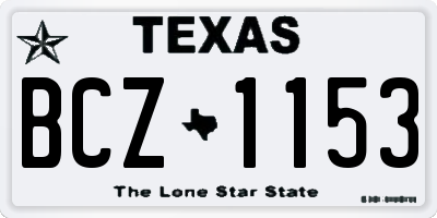 TX license plate BCZ1153