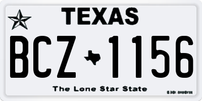 TX license plate BCZ1156