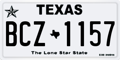 TX license plate BCZ1157