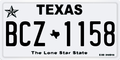 TX license plate BCZ1158
