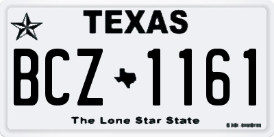 TX license plate BCZ1161