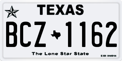 TX license plate BCZ1162