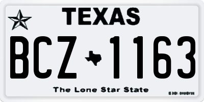 TX license plate BCZ1163