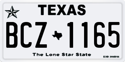 TX license plate BCZ1165