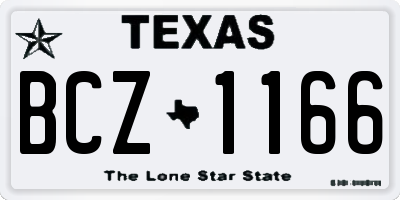 TX license plate BCZ1166
