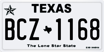 TX license plate BCZ1168