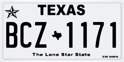 TX license plate BCZ1171