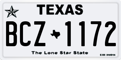 TX license plate BCZ1172