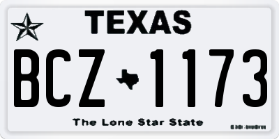 TX license plate BCZ1173