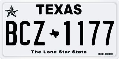 TX license plate BCZ1177