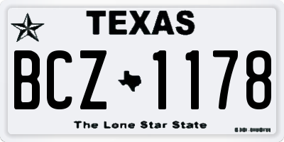 TX license plate BCZ1178