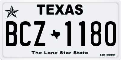 TX license plate BCZ1180