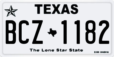 TX license plate BCZ1182